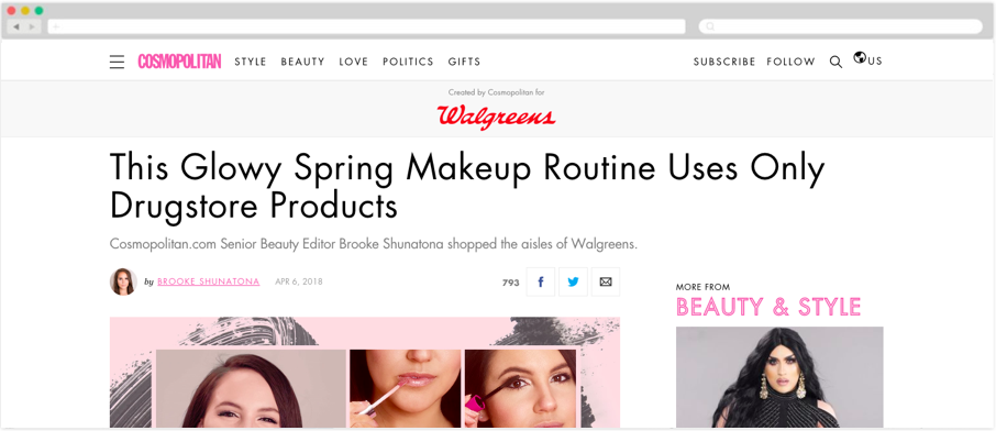 Walgreens + Cosmopolitan: This Glowy Spring Makeup Routine Uses Only Drugstore Products 